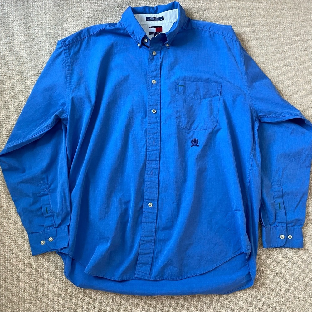 Tommy Hilfiger Blue Button-Down Shirt Men’s XL